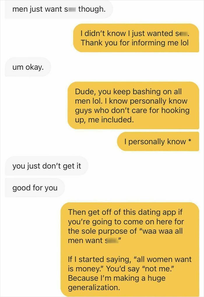 Screenshot of online conversation highlighting women being called out for being jerks with sharp comebacks and debates.