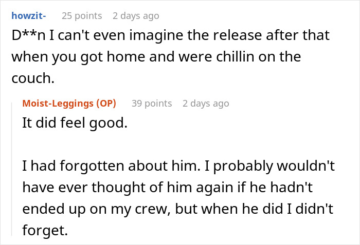 Reddit conversation showing a guy discussing petty but satisfying revenge after a friend messed with him years ago.