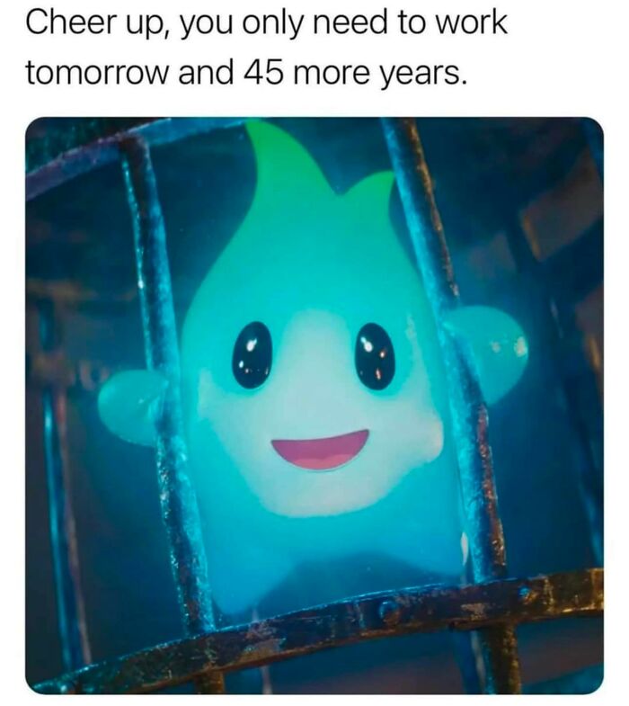 Cute glowing character behind bars with a positive message, perfect for daily serotonin boost from this IG page.