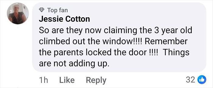 Social media comment questioning the theory in Madeleine McCann's disappearance involving a drunk driver incident.